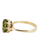 Anillo Peridoto amarillo Oro amarillo de 14 quilates Artesanía vintage vrc157y